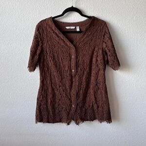 Brown lace blouse